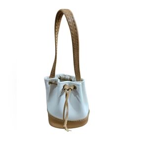 Tan AND White MINI Drawstring Bag